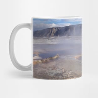 Steaming Colorful Landscape in Yellowstone Mug